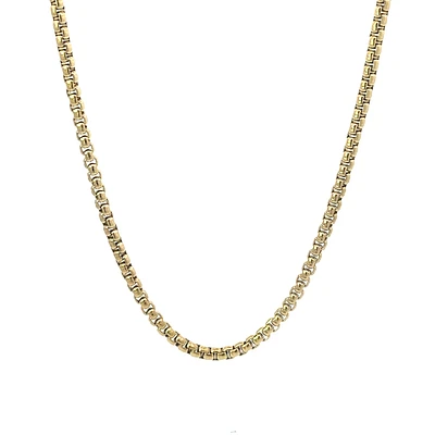 Luenzo Box Link Chain 24" Necklace Gold Plated