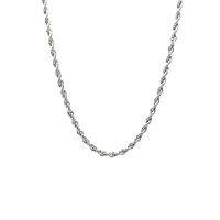 Luenzo 4mm Stainless Steel Rope Chain 24" Necklace