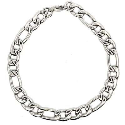 Luenzo Silver Figaro Link Bracelet