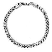 Luenzo 5mm Long Stainless Steel Franco Link Bracelet