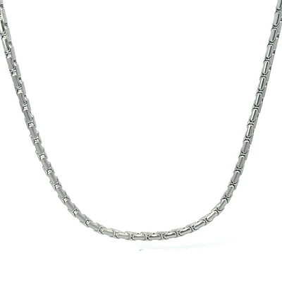 Luenzo 3mm Long Box Chain 24" Necklace