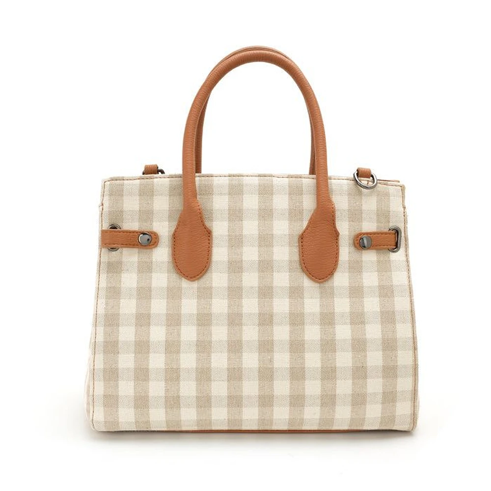 Maude Top Handle Shoulder Bag - Plaid