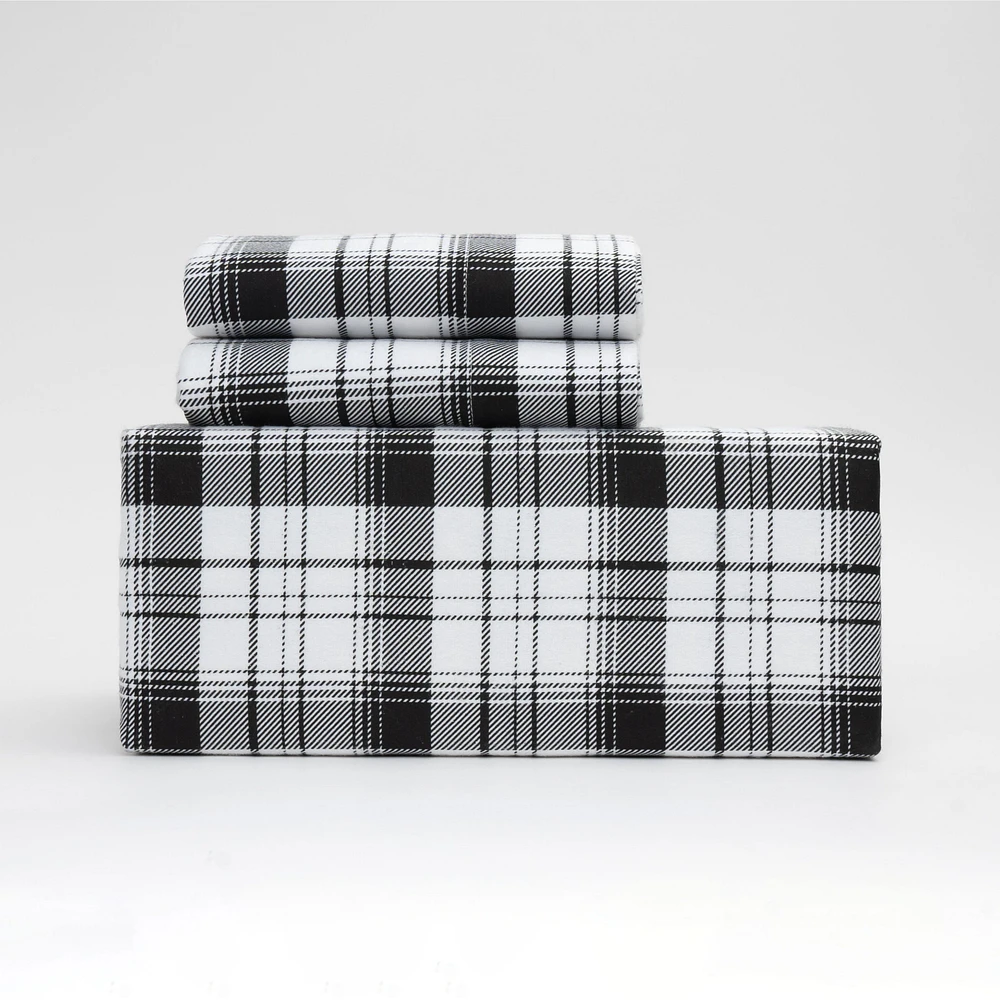 Black Check Ensemble housse de couette en flanelle