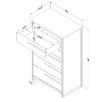 Tao 5-Drawer Chest Grey Oak by South Shore Furniture