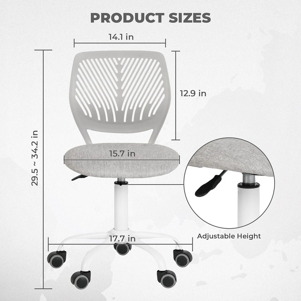 Chaise de bureau en tissu  - Gris