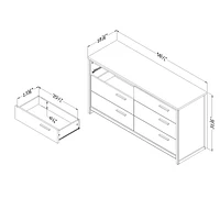 Tao 6-Drawer Double Dresser Natural Walnut by South Shore Furniture