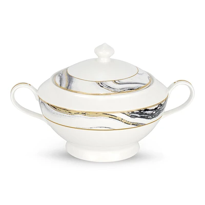 Marble Bone China Tureen by Brilliant