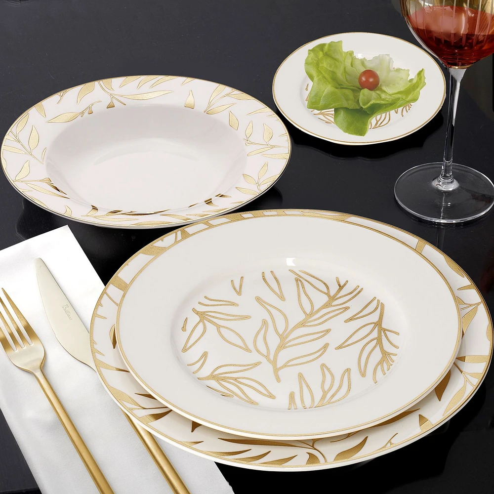 Gold Petal -Piece Bone China Dinnerware Set by Brilliant