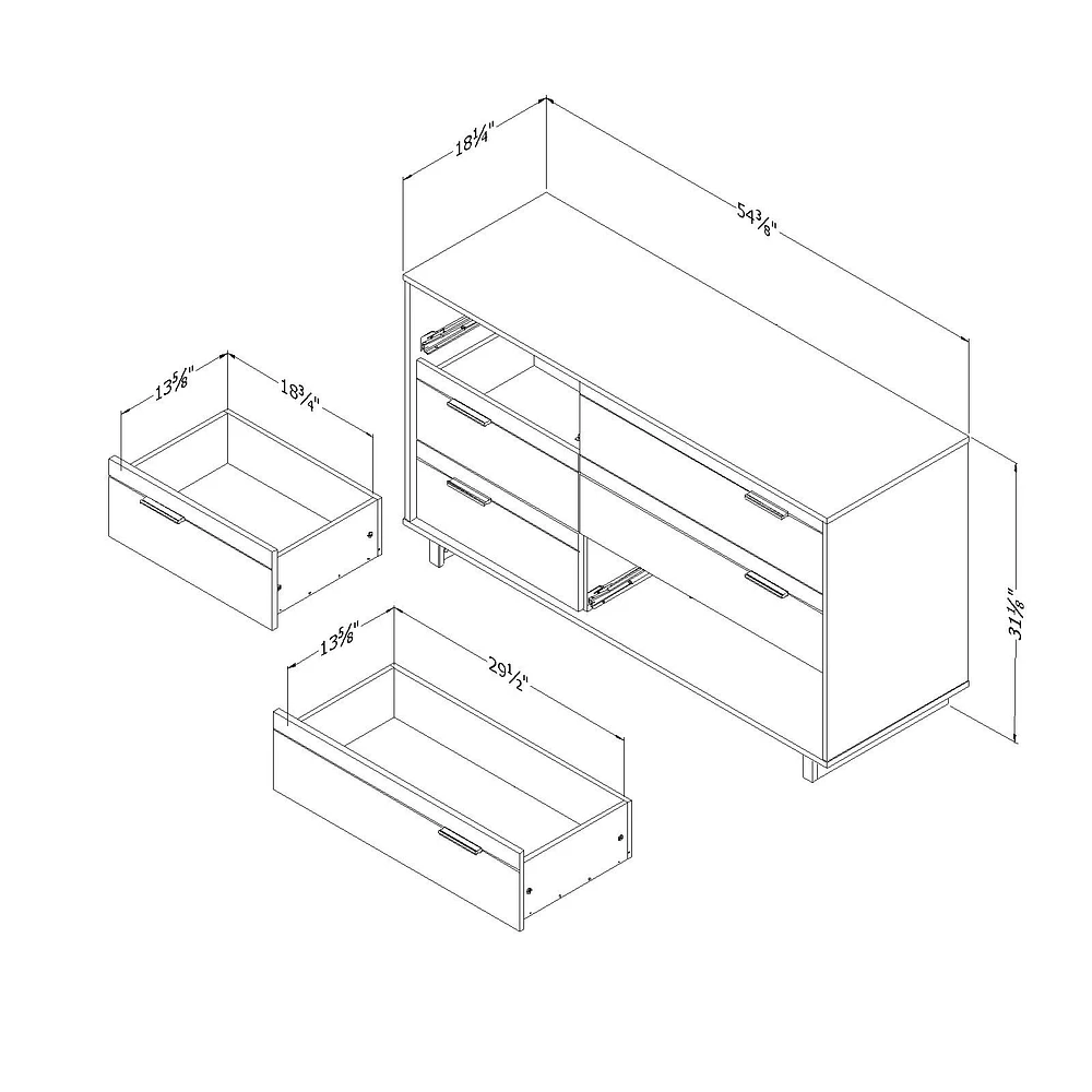 Fynn 6-Drawer Double Dresser Winter Oak by South Shore Furniture