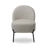 Beige Accent Chair with Black Metal Legs by Maison Classique