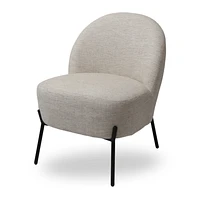 Beige Accent Chair with Black Metal Legs by Maison Classique