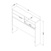 Tête de lit jumeau avec rangement Fynn chêne hivernal par South Shore Furniture