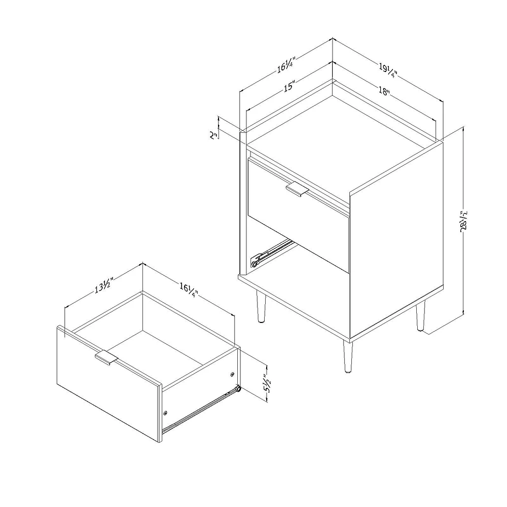 Hype End Table Winter Oak by South Shore Furniture