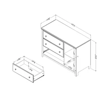 Cotton Candy 3-Drawer Dresser with Storage Baskets by South Shore Furniture