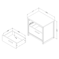 Table de chevet à 2 tiroirs Tao noyer par South Shore Furniture