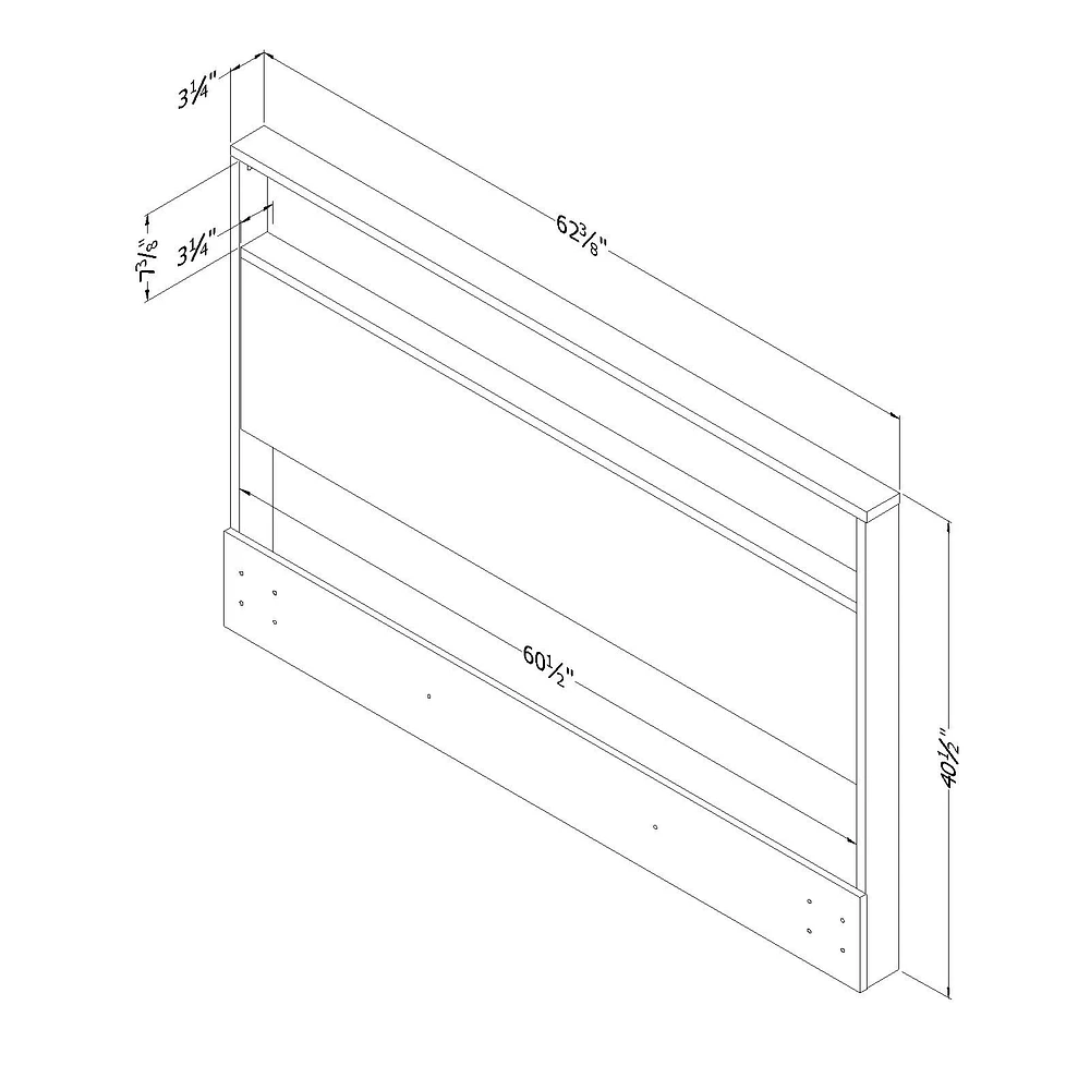 Tête de Lit double/grand avec espace de rangement ouvert Tao en noyer par South Shore Furniture