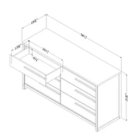 Tao 6-Drawer Double Dresser Grey Oak by South Shore Furniture