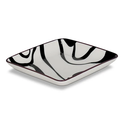 Chevron Black Square Plate - 12 cm by Intercontinental