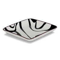 Chevron Black Square Plate - 12 cm by Intercontinental