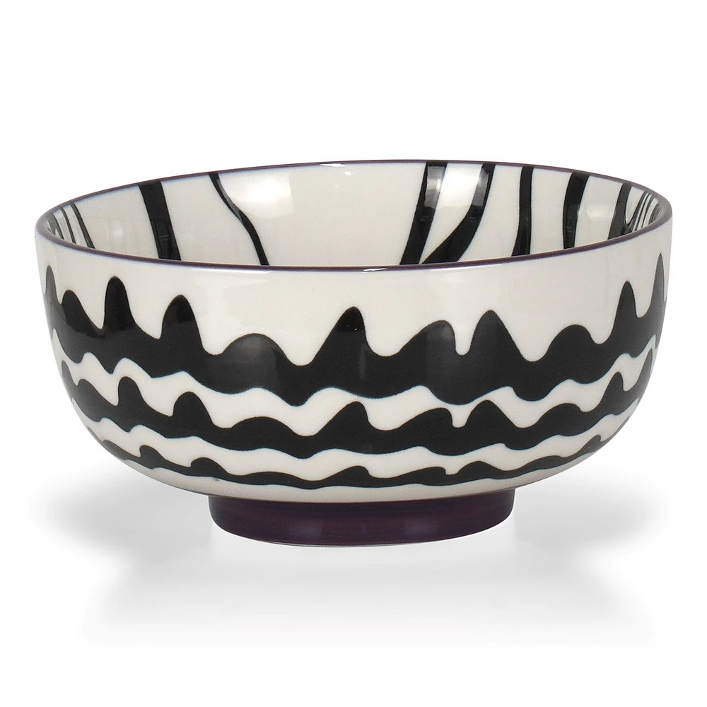 Chevron Black Bowl - 14 cm by Intercontinental