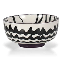 Chevron Black Bowl - 14 cm by Intercontinental