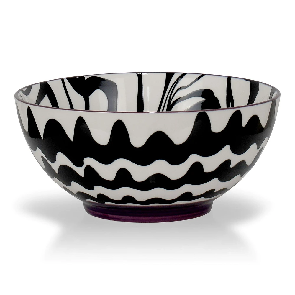 Chevron Black Bowl - 20 cm by Intercontinental