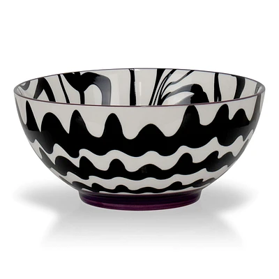 Chevron Black Bowl - 20 cm by Intercontinental