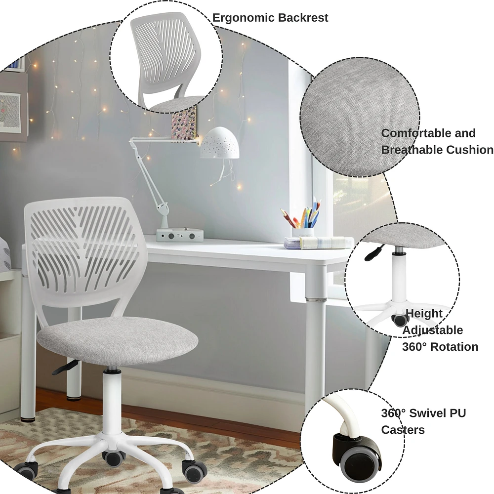 Chaise de bureau en tissu  - Gris