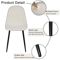 5-Piece Dining Set Including Brown Dining Table with Beige Dining Chairs by Maison Classique