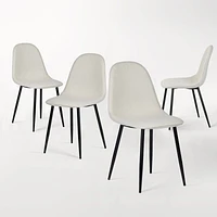 5-Piece Dining Set Including Brown Dining Table with Beige Dining Chairs by Maison Classique