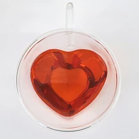 Double Wall Heart Shaped Mug, Set of 2 - 350ml 