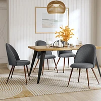Ensemble de salle à manger 5 pièces avec table en bois naturel et chaises Haven grises