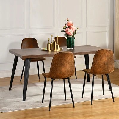 Maison Classique Modern 5-Piece Dining Set With Dark Brown Table and Brown Chairs