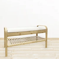 Banc avec rangement à chaussures - Blanc