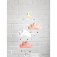Cloud & Star Mobile -Peach, White & Blush