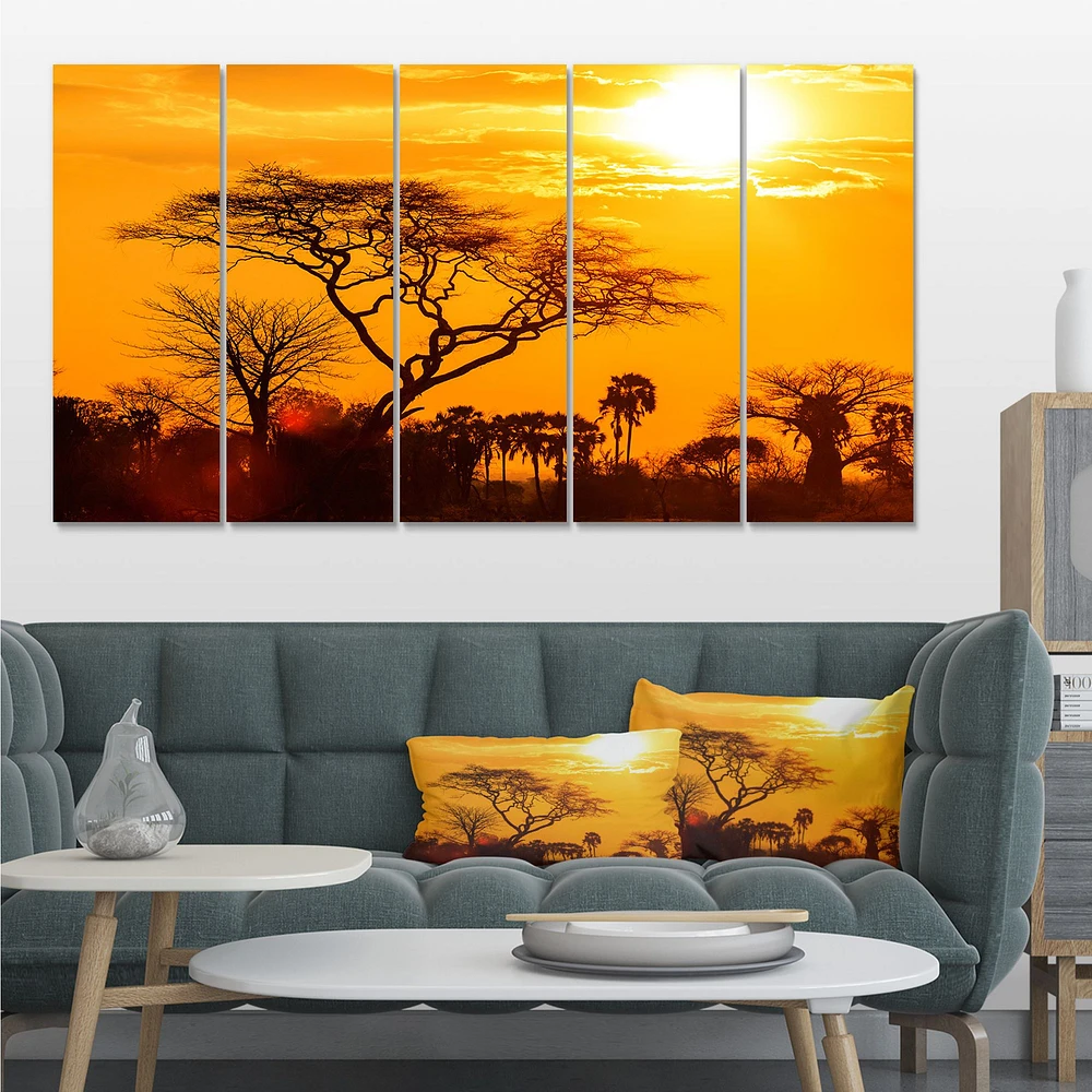 Panneaux de toile « Orange Glow of African Sunset »