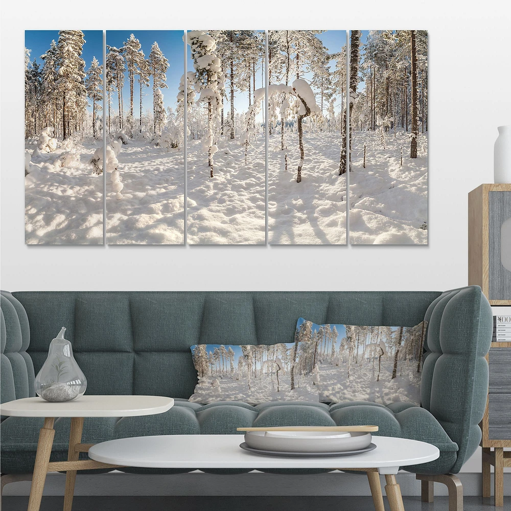 Winter Snow Covered Wood  Canvas Wall Art