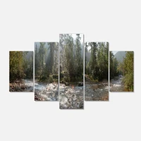 Mountain River Panorama 4 Canvas Wall Art