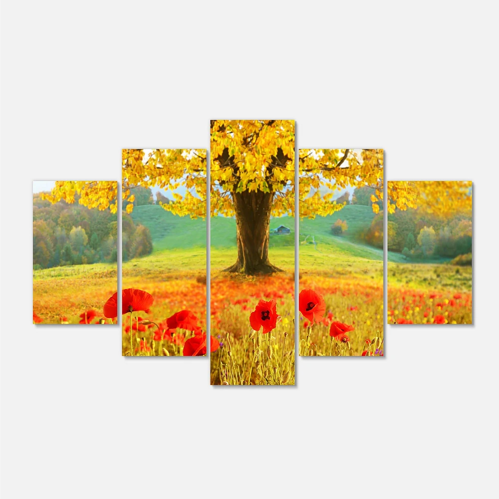 Beautiful Autumn Yellow Tree  Canvas Wall Art