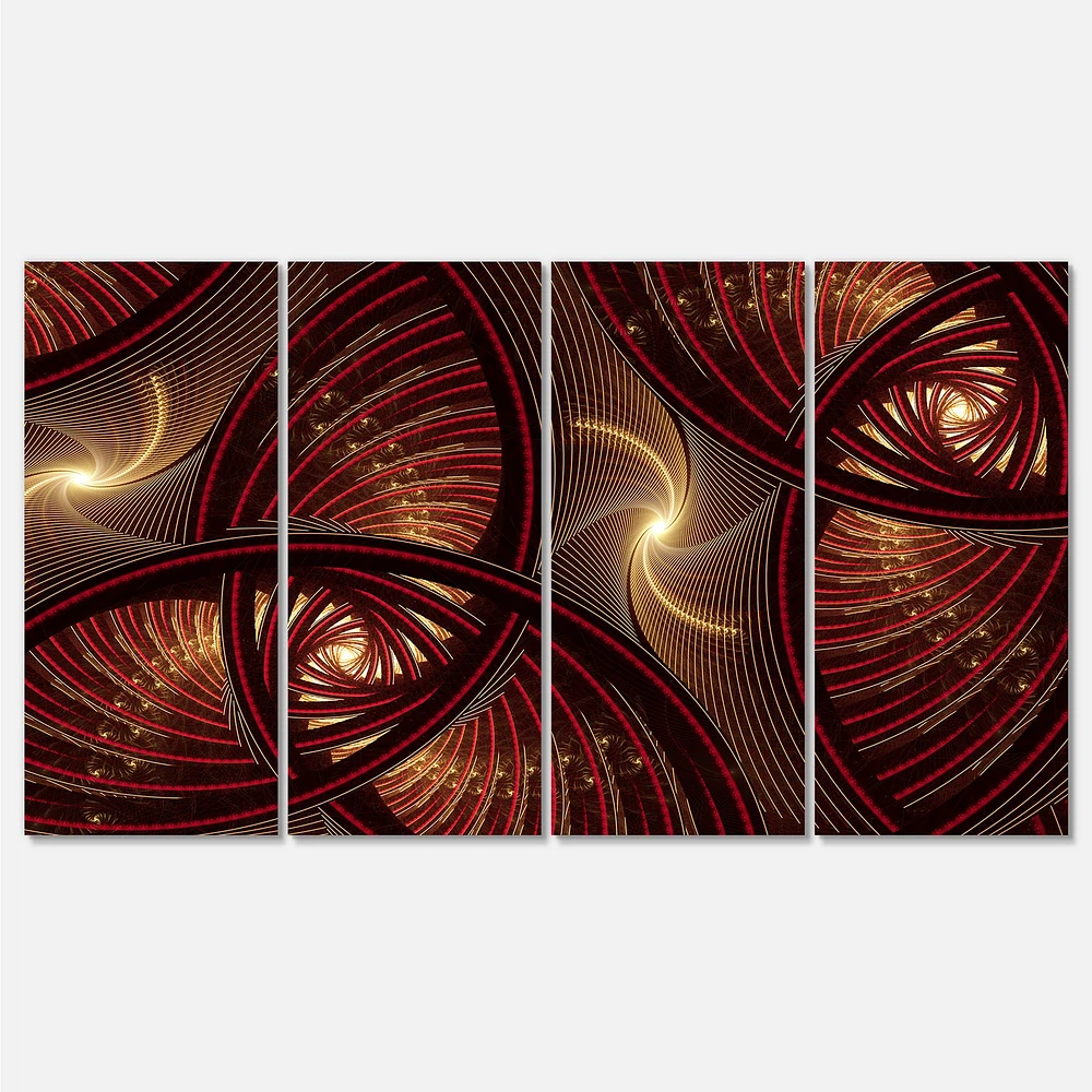 Brown Symmetrical Fractal Pattern Canvas Wall Art