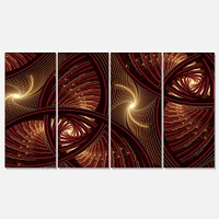 Brown Symmetrical Fractal Pattern Canvas Wall Art
