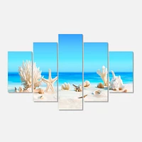 Seashells on Tropical  Canvas Wall Art