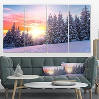 Winter Sunset Bulgaria  Canvas Wall Art