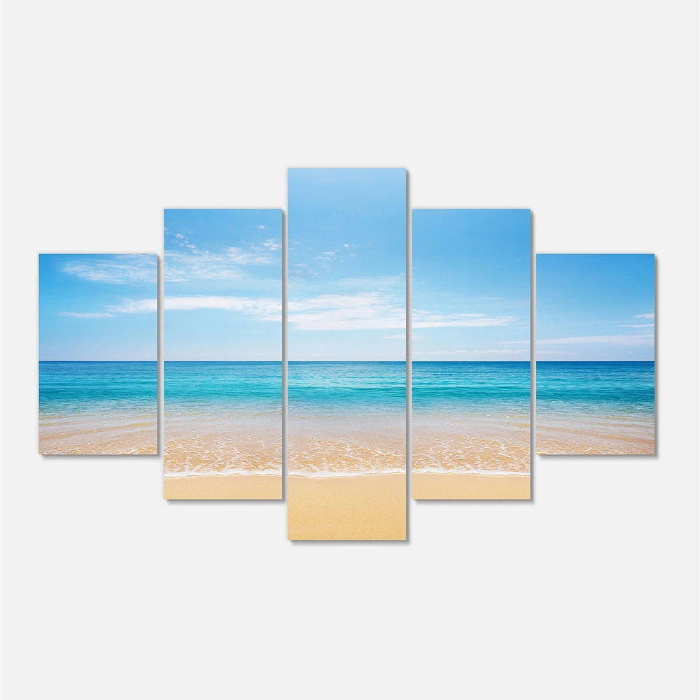 Calm Blue Sea and Sky Canvas Wall Art Panels