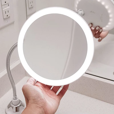 Super Suction Gooseneck LED Vanity Mirror