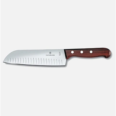 Victorinox Wood Santoku Granton Edge Knife 17 cm