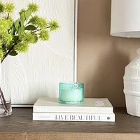 Turquoise Glass Scented Candle
