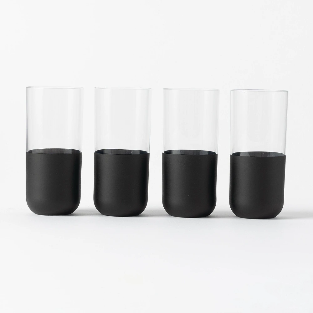 Villero & Boch Manufacture Rock Noir Highball, Set of 4