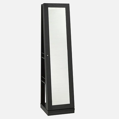 3-Tier Jewelry Cabinet with Mirror - Black