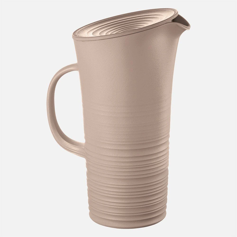 Taupe Tierra Pitcher with Lid 